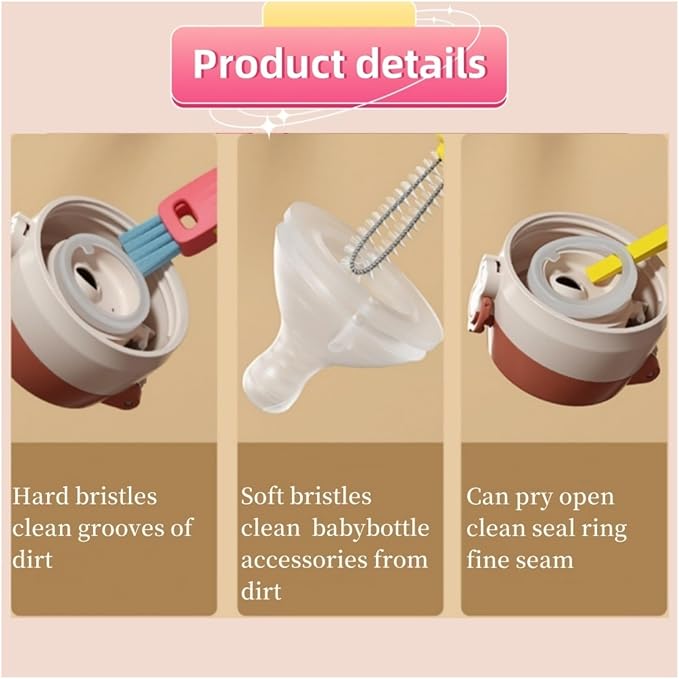 3 in 1 Cup Lid Cleaning Brush, 2025 New Crevice Brush, Straw Cleaner, - Image 4