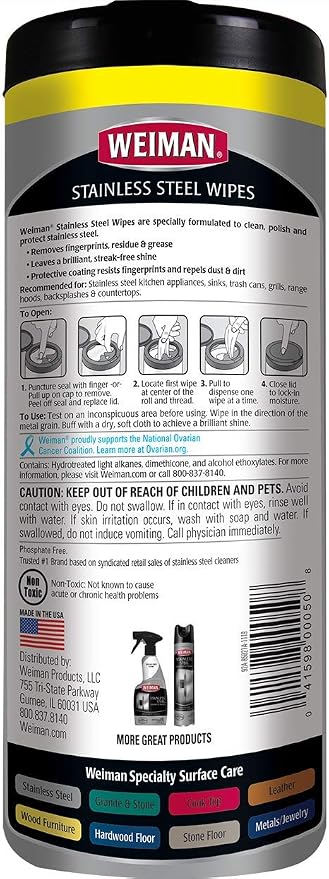 Weiman Stainless Steel Wipes - Image 2