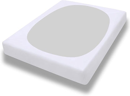 PureFit Stretchy Box Spring Cover Queen - Elastic Fitted Box Spring Wrap Around 4 Sides, Wrinkle & Fading Resistant Fits Queen Size Beds, White