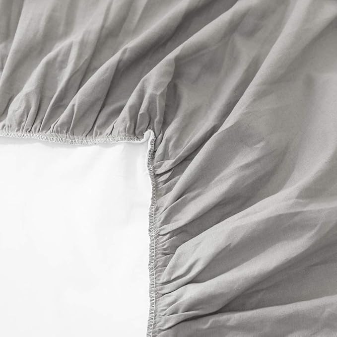 Simple&Opulence Belgian Linen Bed Skirt with Classic 14 inch Tailored Drop Dust Ruffle, Easy Fit Breathable Premium Natural Flax- Pleated Grey, King
