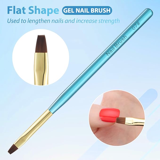 Metal Blue Nail Art Clean Up Brushes - Image 3