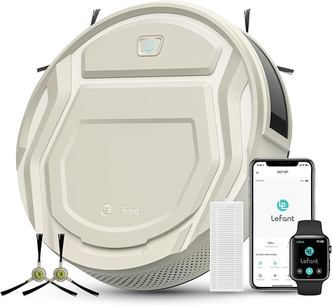 Lefant M210 Pro Robot Vacuum Cleaner, 120 Mins Runtime, 6 Cleaning Modes by Lefant