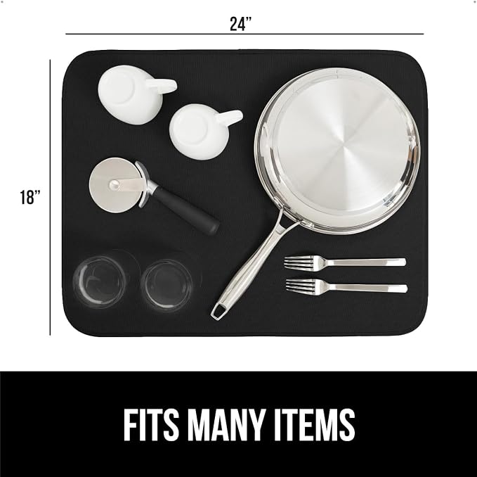 GORILLA GRIP Ultra Water Absorbent Microfiber Dish Drying Mat, Quick Dry Thick - Image 6