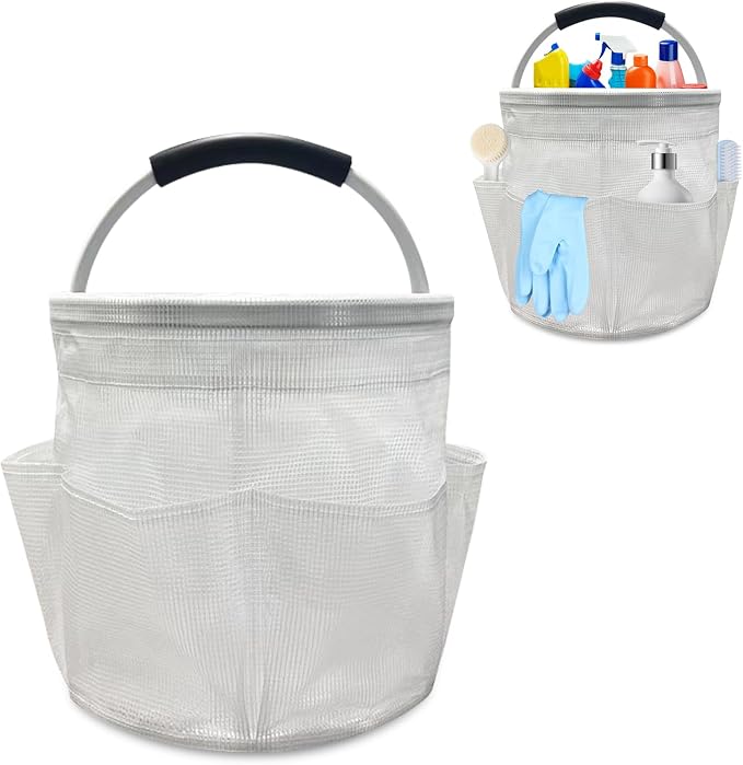 17L Cleaning Caddy with Handle, Foldable Cleaning Supply Caddy with 6 Pockets by Yallmie