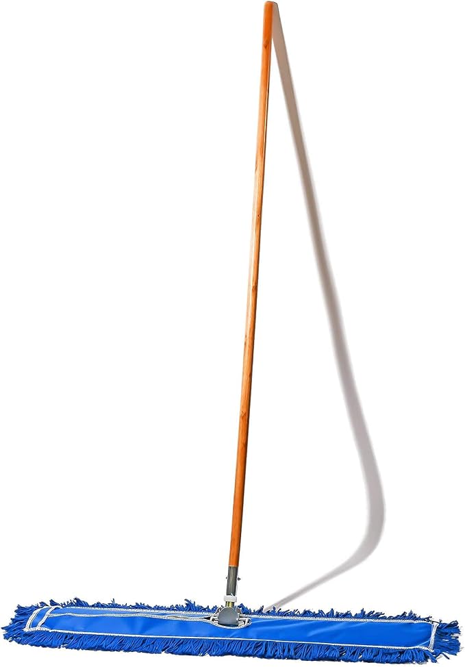 36 Inch Blue Commercial Dust Mop & Floor Sweeper – Wood Handle Floor Mop - Image 8
