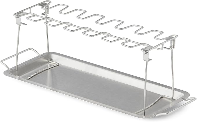 Amazon Basics Chicken Leg and Wing Rack, 14 Slots BBQ Chicken Drumsticks Holder by AmazonBasics