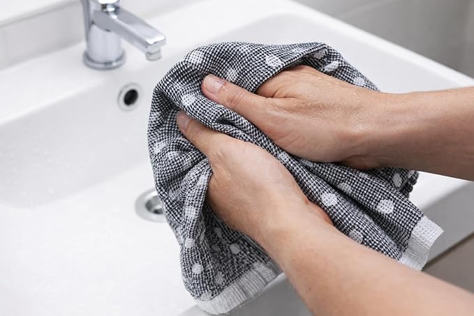 Black White Kitchen Hand Dish Towels: Oversized 28" x 16", 100% Cotton Cloth - Image 3