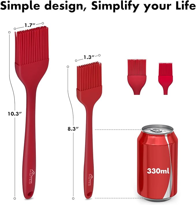 HOTEC Basting Brushes Silicone Heat Resistant Pastry Brushes Spread Oil Butter - Image 2