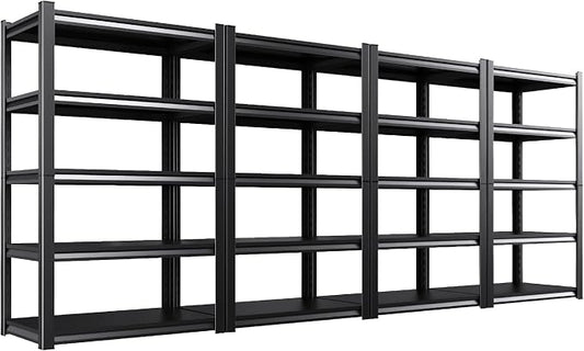 Set of 4 71"H Garage Shelving-2050LBS 5 Tier Storage Shelves, Adjustable Heavy by Unknown