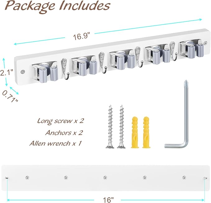 Mop and Broom Holder Wall Mount - Image 6