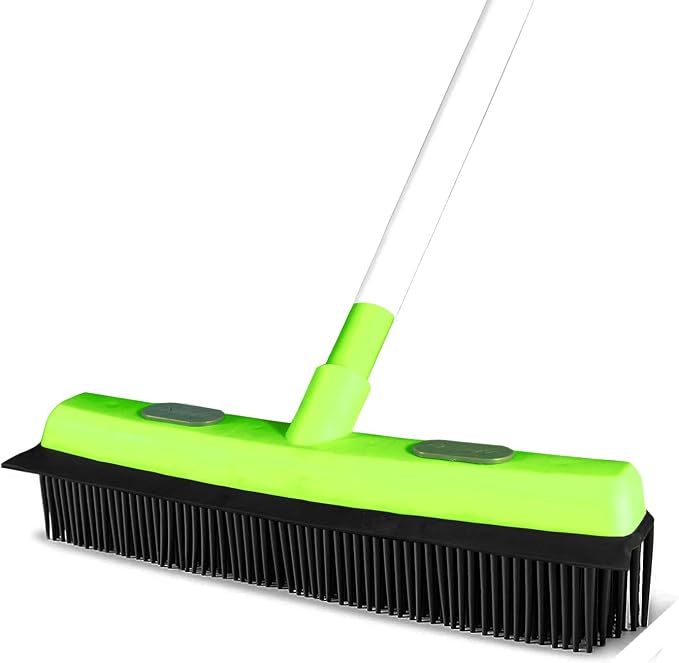 Guay Clean Rubber Push Broom Pet Hair Fur Removal Soft Bristle Sweeper by Guay