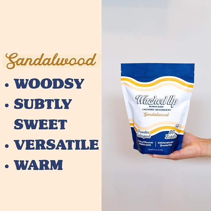 Sandalwood Laundry Detergent Powder | Only 100% Pure Essential Oils | Safe - Image 2