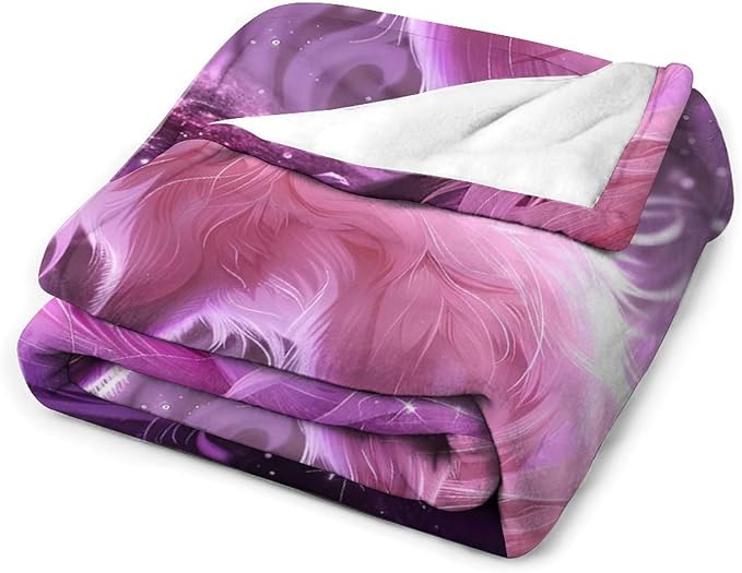 Pink Fox Throw Blanket Fox Blankets Gifts for Couch Sofa Bed Stuff Decor Soft Cozy Lightweight Fleece Flannel Bedding for Lover Men Women Girls Adults 40"x50"