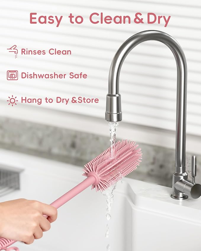 Silicone Cleaning Brush Kit, Water Bottle and Straw Cleaner Brush Set - Image 3