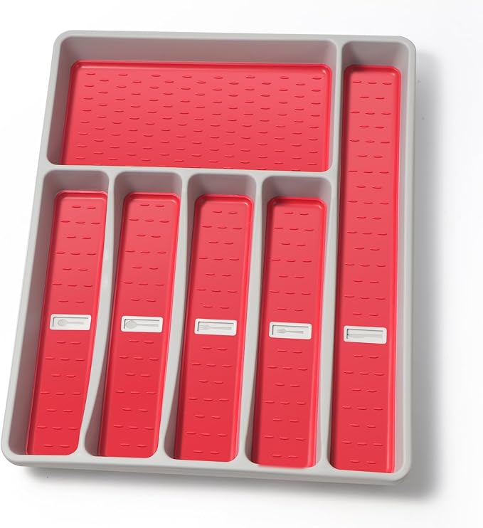 Silverware Organizer with Cutlery Icons，Silverware Tray by CherHome