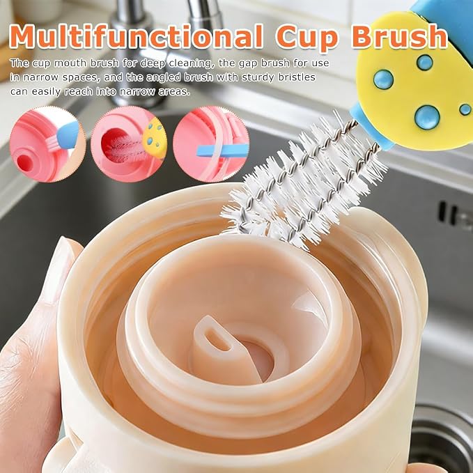 3 in 1 Cup Lid Cleaning Brush Multifunctional Cup Lid Ga-p Cleaner, Portable - Image 3
