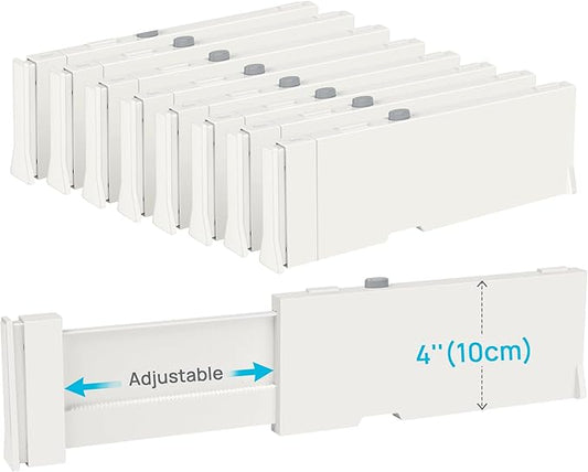 Vtopmart Drawer Dividers for Clothes 8 Pack, Adjustable 4" High Expandable from by Vtopmart