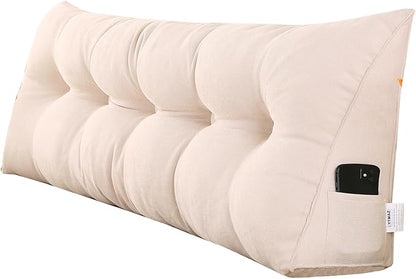SAMTY Triangular Wedge Pillow headboard King Size for Couch Large headboard Pillow with Removable Cover Back Rest Pillows for Sitting up in Bed