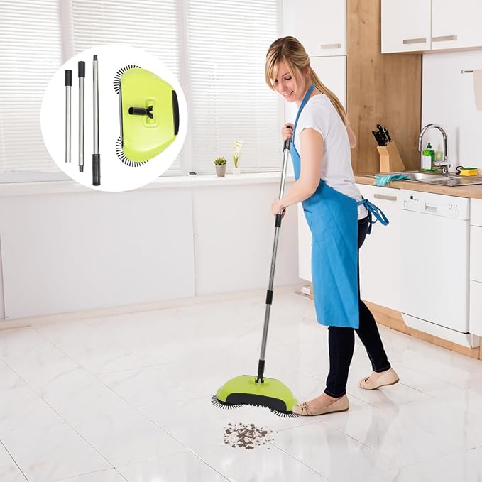 Floor Sweeper Manual, 3 in 1 Carpet Cleaner Machine Push Broom Clean Lazy - Image 4