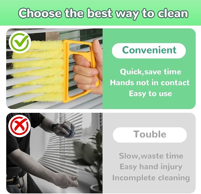 4PC Blind Cleaner Duster Tool, 2025 Upgrade Window Venetian Microfiber 7 Finger - Image 3