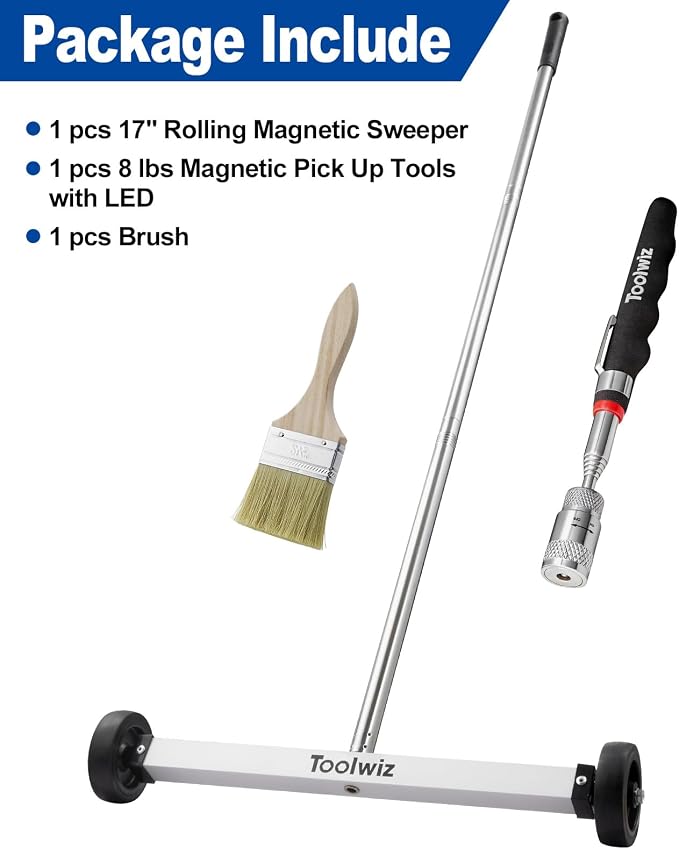 Toolwiz 17" Rolling Magnetic Sweeper 10lbs, - Image 8