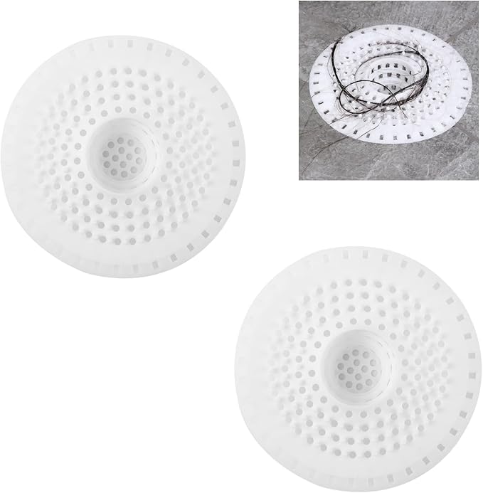 White Drain Hair Catcher Shower Drain Cover Hair Catcher Bathtub Drain Hair - Image 7