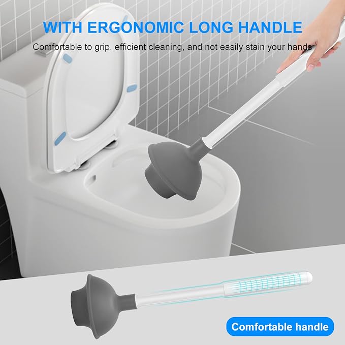SetSail Toilet Brush and Plunger Set, 2 Packs Toilet Plungers - Image 6
