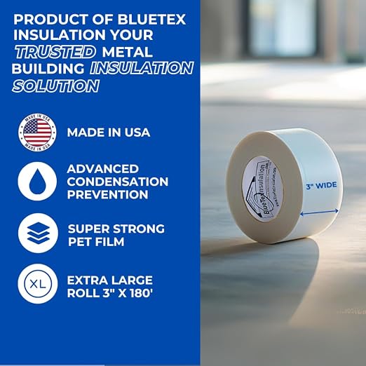 BlueTex Insulationㅤ 3" Wide x 180' Long White Vapor Barrier Seam Tape - Image 5