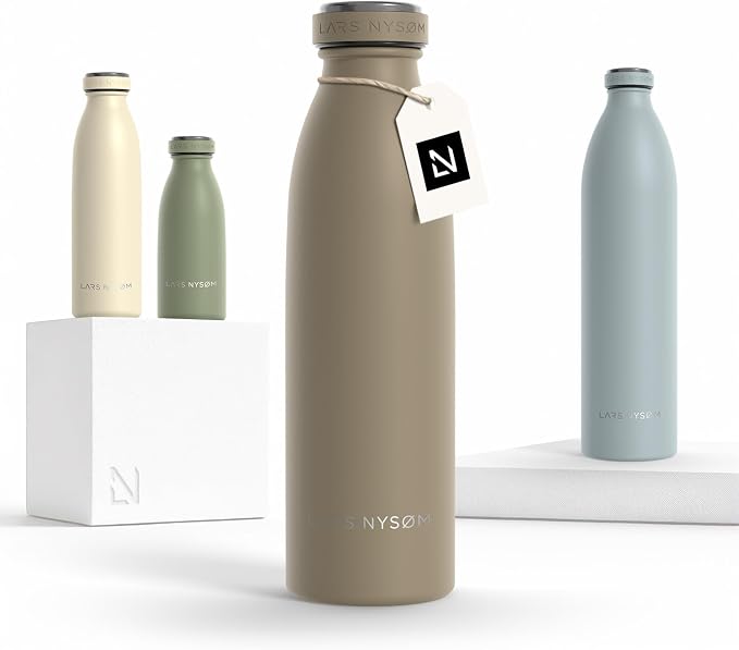 LARS NYSØM Stainless Steel Insulated Water Bottle 12oz 17oz 25oz 34oz 51oz | by LN