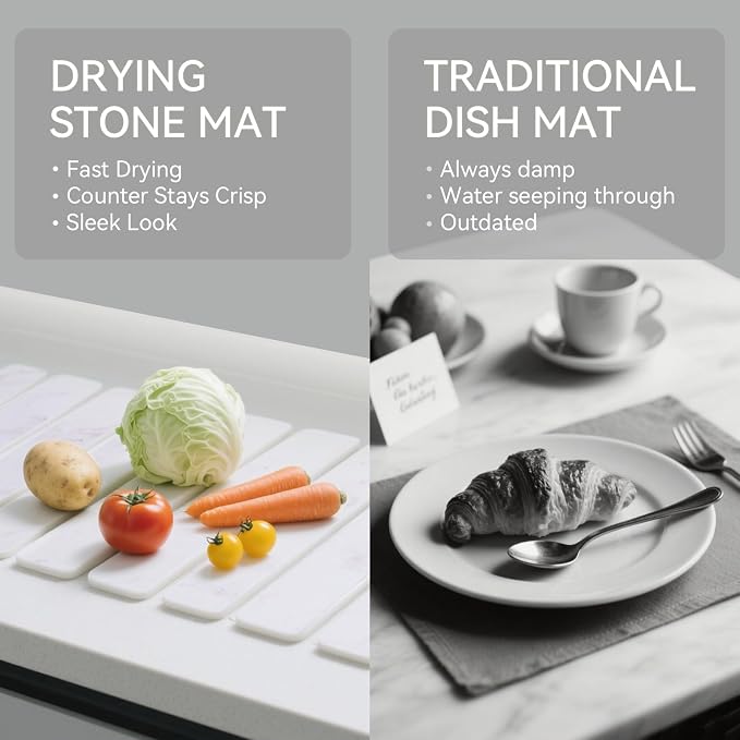 Stone Drying Mat for Kitchen Counter, Drying Matt Kitchen Counter, Stone Dish - Image 4