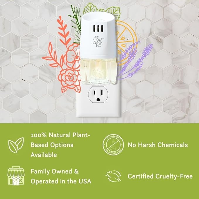 Scent Fill Refresh Smoke Deodorizer Plug in Air Freshener, 4 Scented Oil Refills - Image 5
