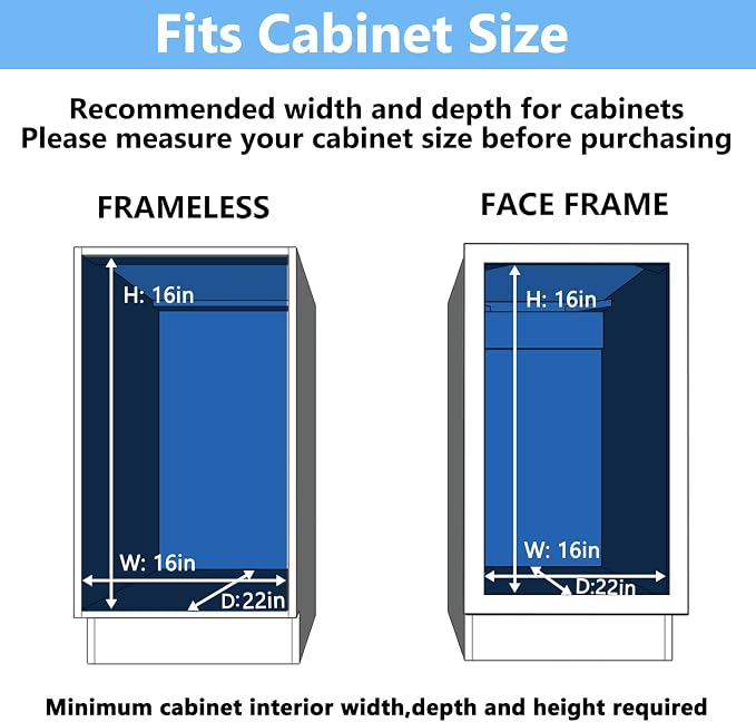 2 Tier Individual Pull Out Cabinet Organizer 15½" W x 21½" D, Heavy Duty - Image 4