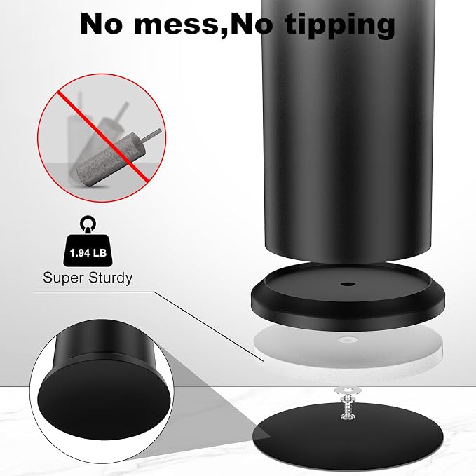 Black Toilet Brush and Holder，Extra Long Handled Toilet Brush - Image 2