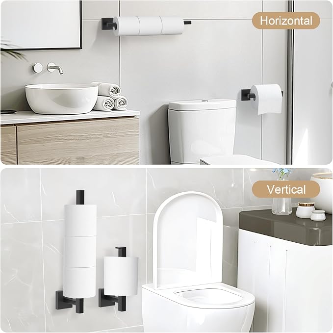 TQKAG 7-Pieces Matte Black Bathroom Hardware Accessories Set 23.6" SUS304 - Image 7