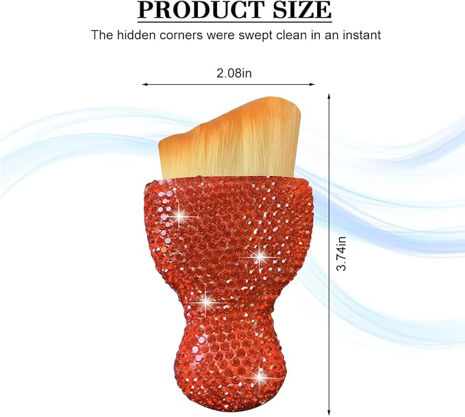 Bling Car Detailing Brush, Crystal Rhinestone Non-Scratch Vehicle Cleaning Dust - Image 2