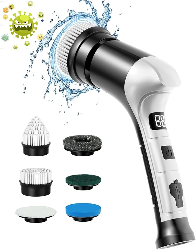 Electric Spin Scrubber, Cordless Household Cleaning Brush - Image 9