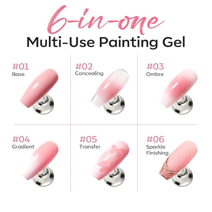 modelones Pat Paint Gel Nail Polish, 2 Colors Soak Off UV Patting Gel Polish - Image 4