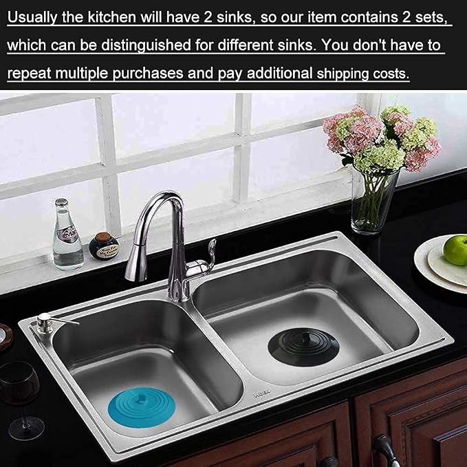 2PCS Kitchen Sink Stoppers, Universal Drain Plug, 6.0 Inch Silicone Sink Drain - Image 5
