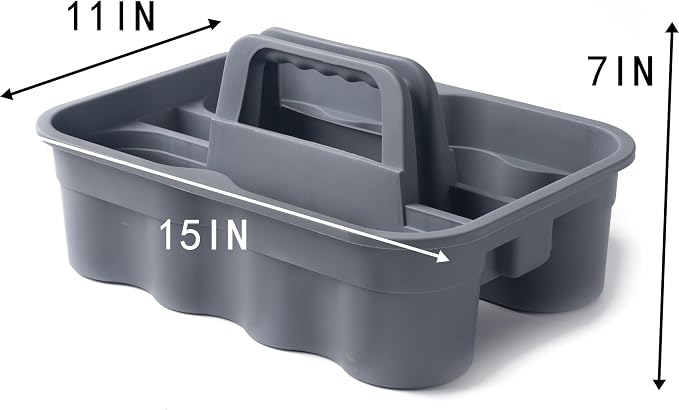 Matthew 3 Pack Large Plastic Tote Tool & Deluxe Supply Cleaning Caddy w/Handle - Image 2