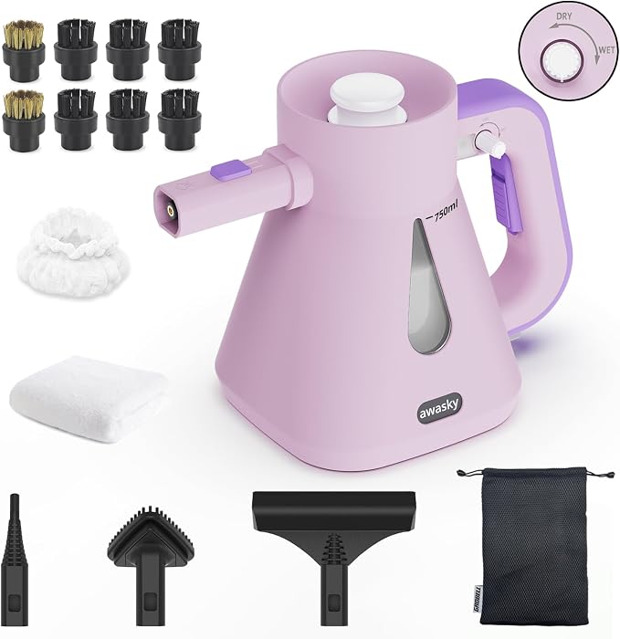 Steam Cleaner Handheld: 1200W Fast 10-Sec Heat-Up-750mL Tank-No Cooling-Refill by awasky