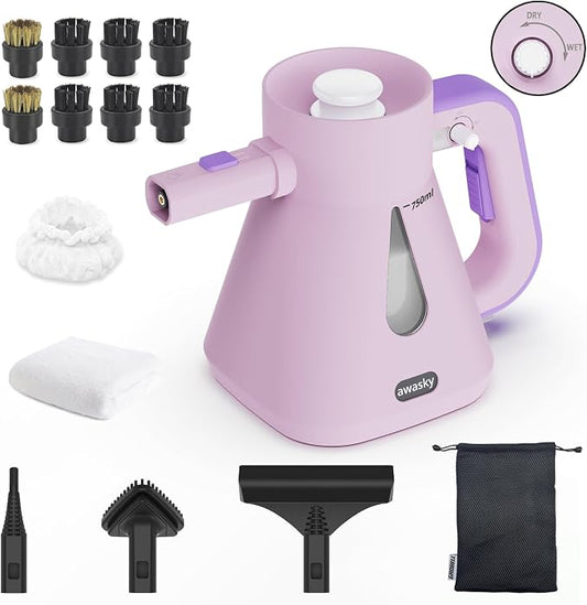 Steam Cleaner Handheld: 1200W Fast 10-Sec Heat-Up-750mL Tank-No Cooling-Refill by awasky