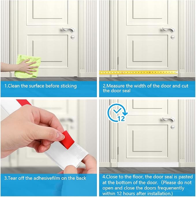 Ainiv Door Draft Stopper Under Door Seal, Adhesive Under Door Sweep Weather - Image 7