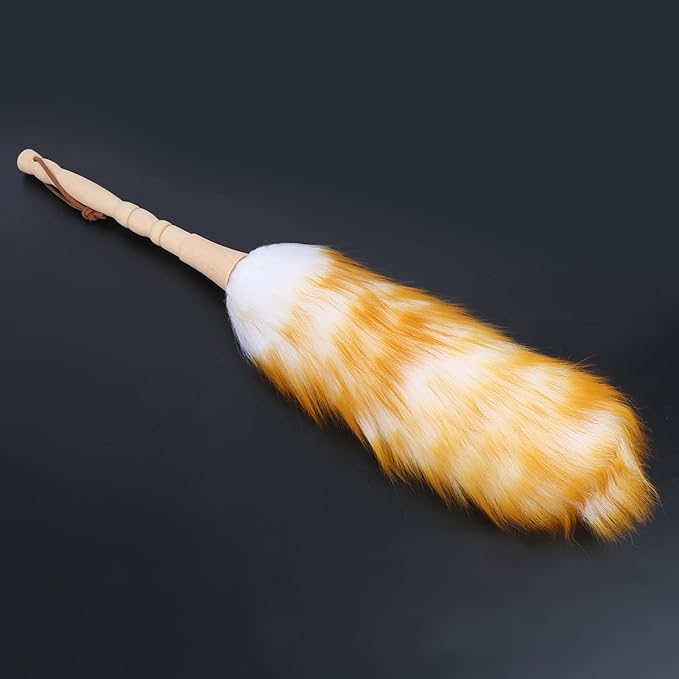 Lambswool Duster with Solid Wooden Handle, Antistatic Soft Wool Duster Dust - Image 6
