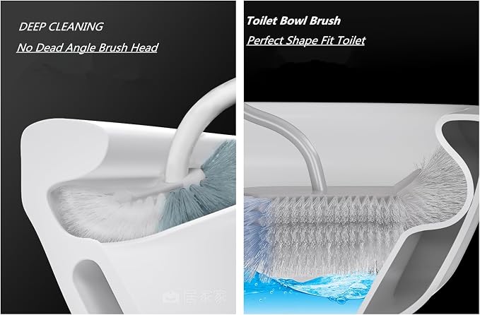 2Pcs Curved Toilet Bowl Brush Without Holder - Image 3