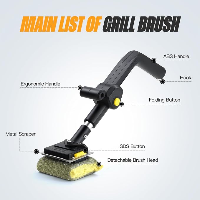 Folding Bristle Free Outdoor Grill Brush - Image 2