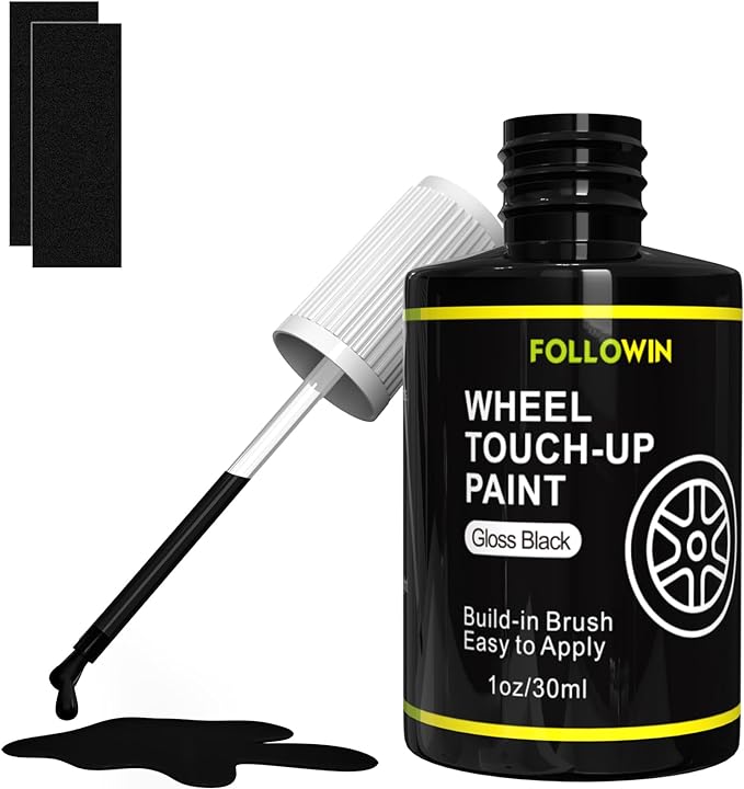 FOLLOWIN Gloss Black Rim Touch Up Paint by FOLLOWIN