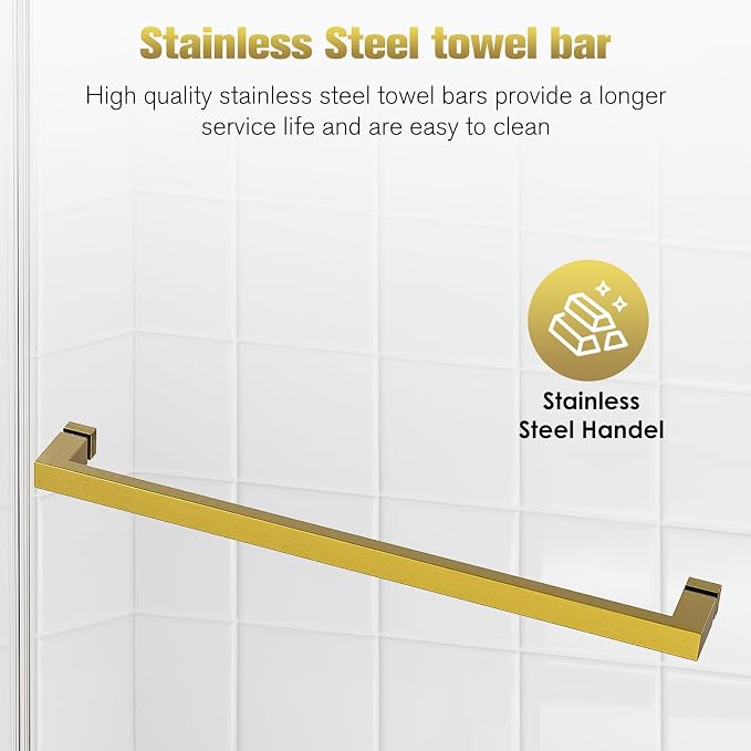 Shower Door 68–72in W x 76 in H, 3/8" Tempered Glass Double Sliding Shower Door - Image 6