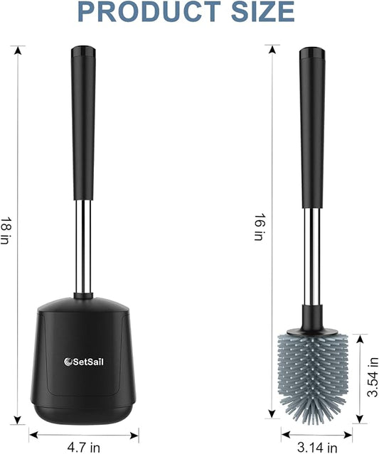 SetSail Silicone Toilet Bowl Brush and Holder Automatic Toilet Brushes - Image 2