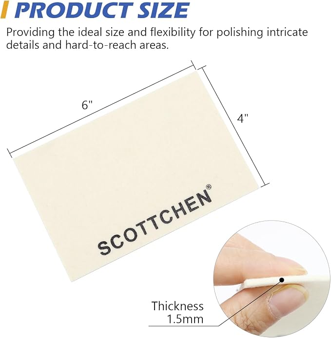 SCOTTCHEN Diamond Polishing Paste & Wool Cloths Kit, Each 6pcs, Polishing Paste - Image 4