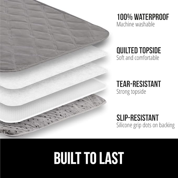 GORILLA GRIP Waterproof Bed Cover for Dogs, 82x52, Gripped Slip Resistant Backing, Leak Proof Washable Dog Blanket Covers Sofa, Couch, Sectional, Crate, Car, RV Seats, Pet Puppy Essentials, Charcoal